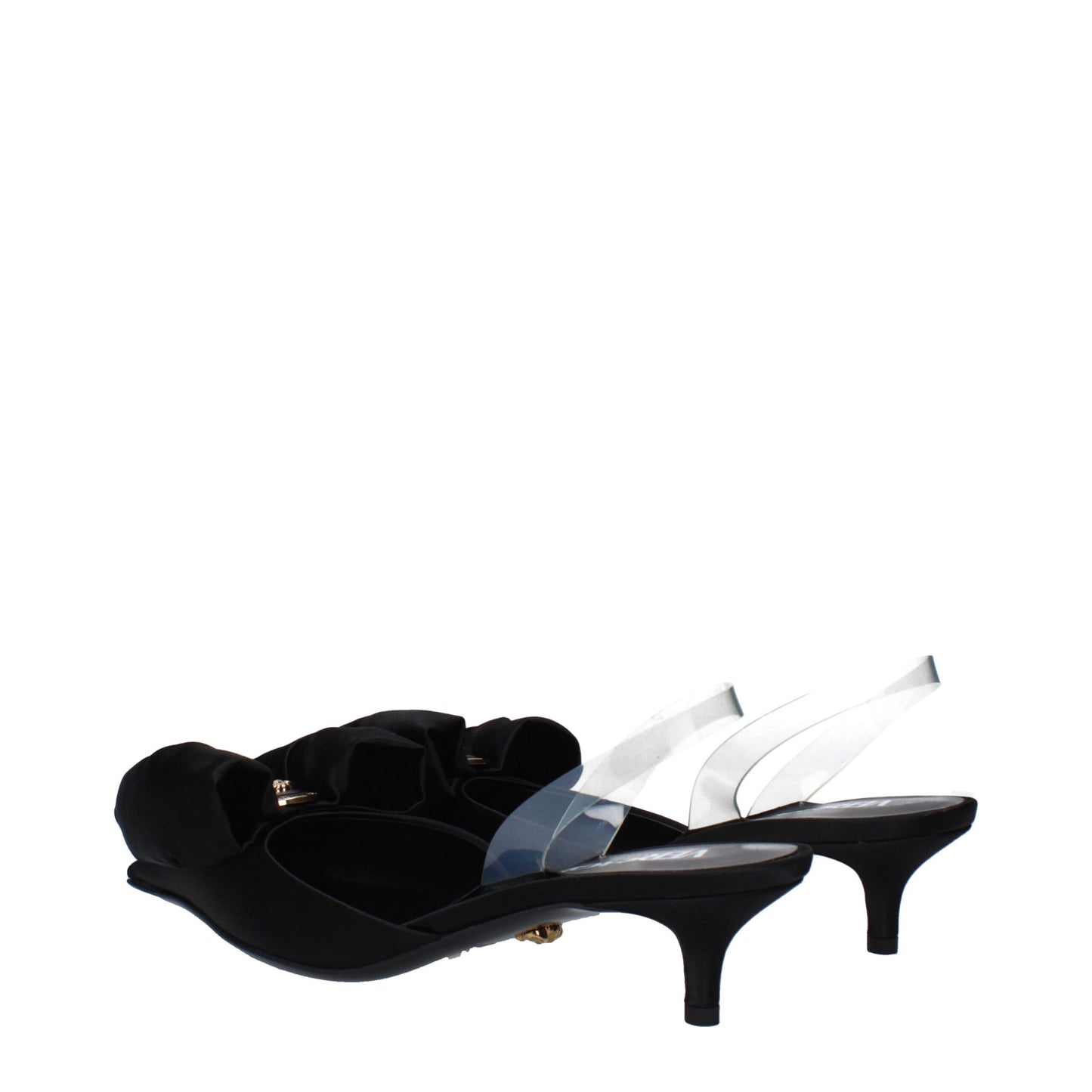 Black Satin Flat Sandals
