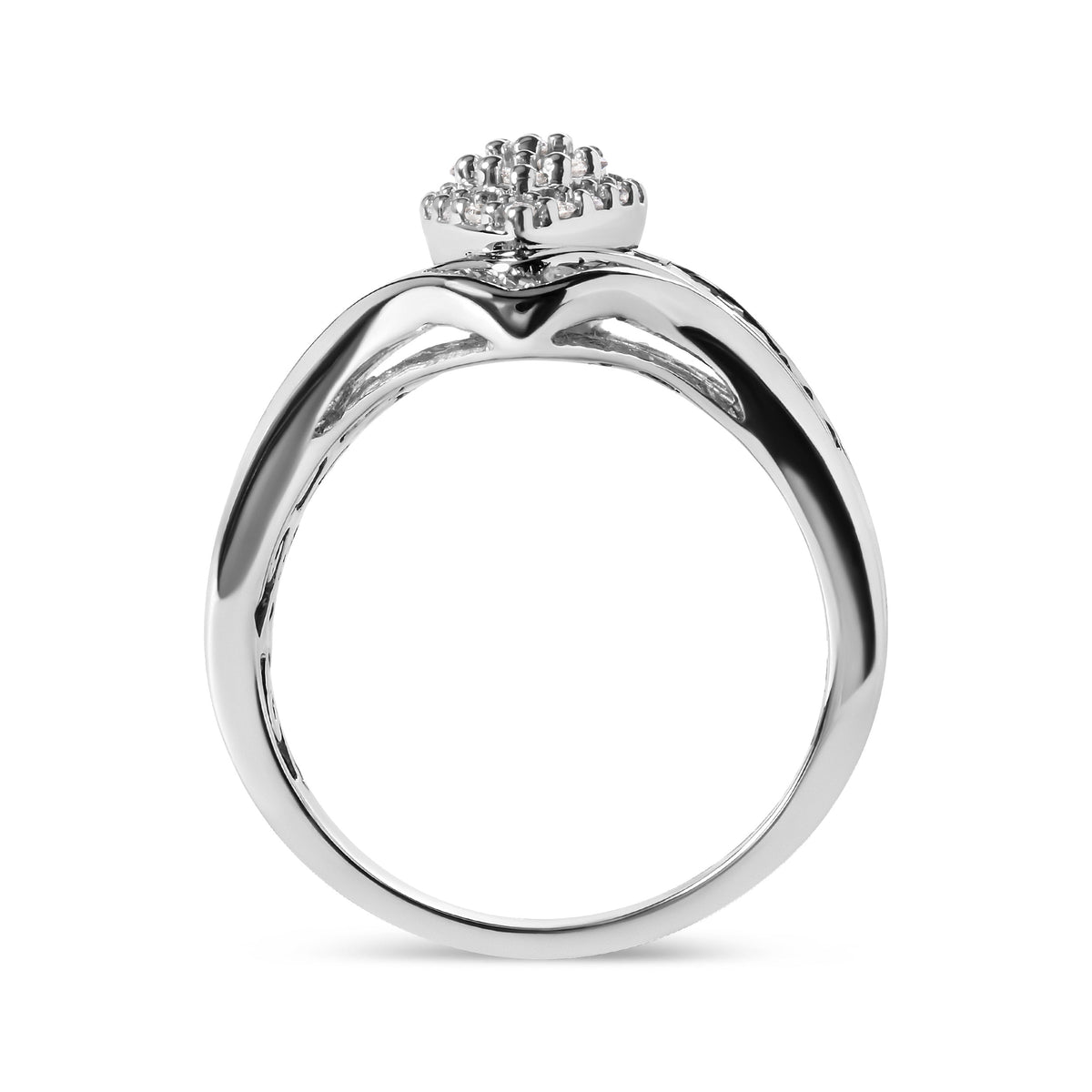 14K White Gold Diamond Cluster Ring