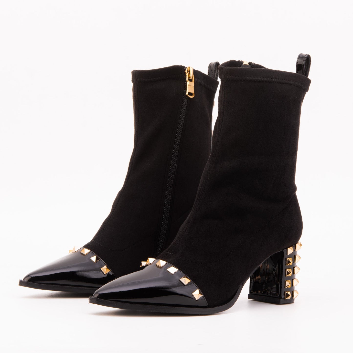 The Amethyst Studded Black Suede Leather Women’s Boot