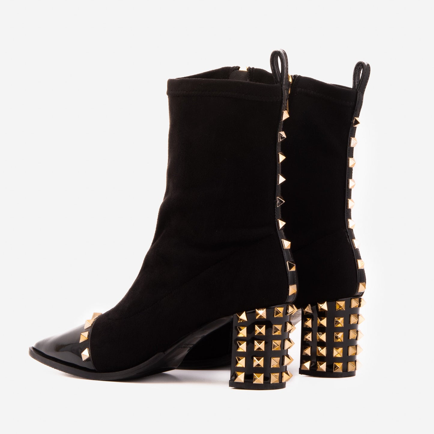 The Amethyst Studded Black Suede Leather Women’s Boot