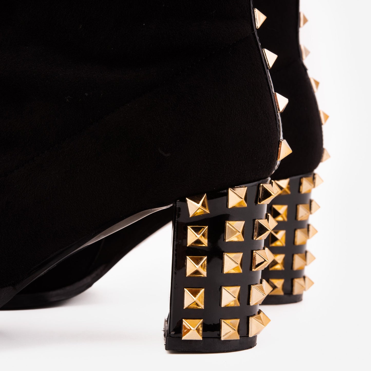 The Amethyst Studded Black Suede Leather Women’s Boot