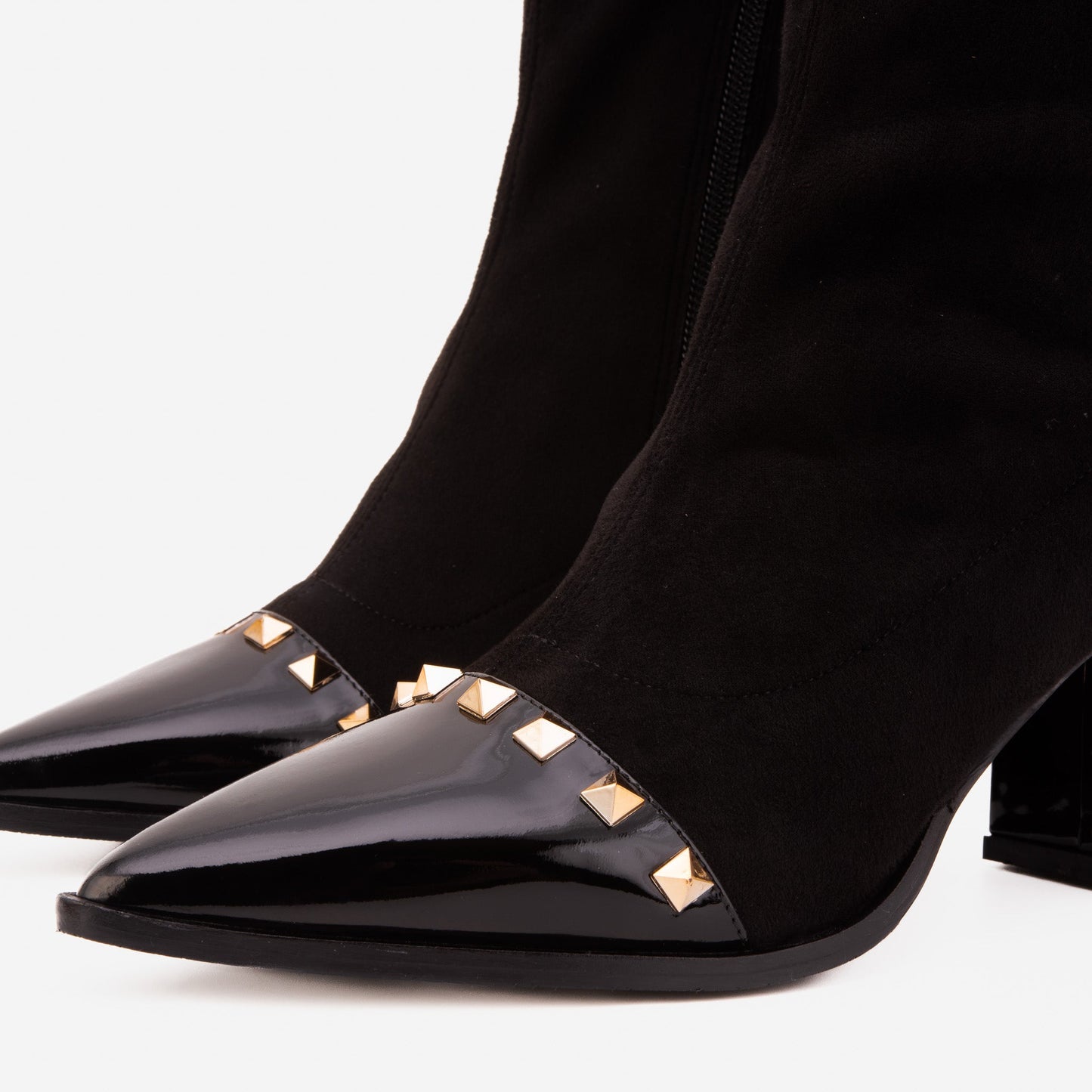 The Amethyst Studded Black Suede Leather Women’s Boot