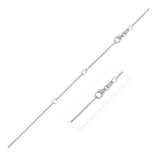 14K White Gold Diamond Cut Cable Chain Necklace