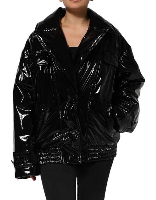 Dolce & Gabbana Black Polyester Quilted Puffer Coat Jacket II