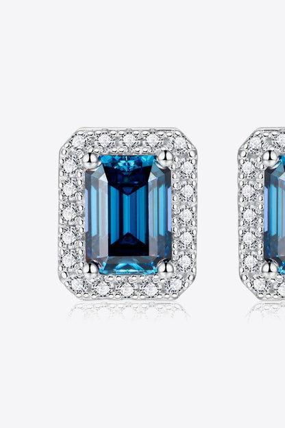 2 Carat Moissanite Stud Earrings in Indigo - Undeniably LUXE