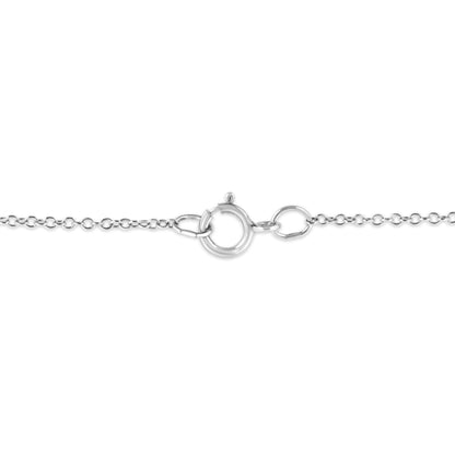 Sterling Silver Diamond Double Flower Pendant Necklace