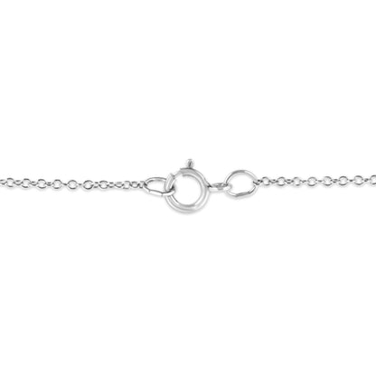 Sterling Silver Diamond Double Flower Pendant Necklace