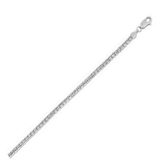 White Gold Ice Barrel Chain Necklace