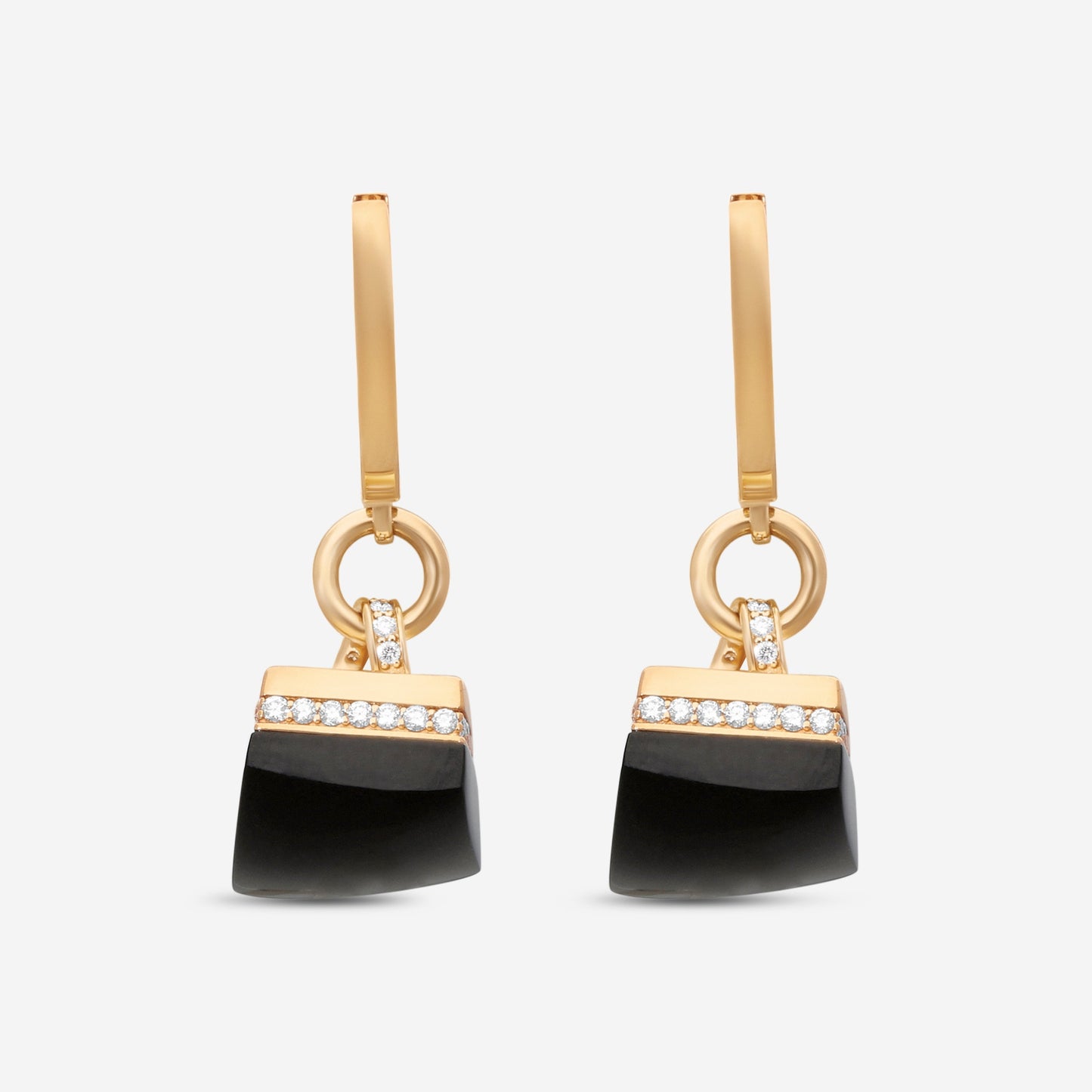 SIGNED PIECES GROUP Roberto Coin Sauvage Privé 18K Rose Gold Diamond & Black Jade Drop Earrings