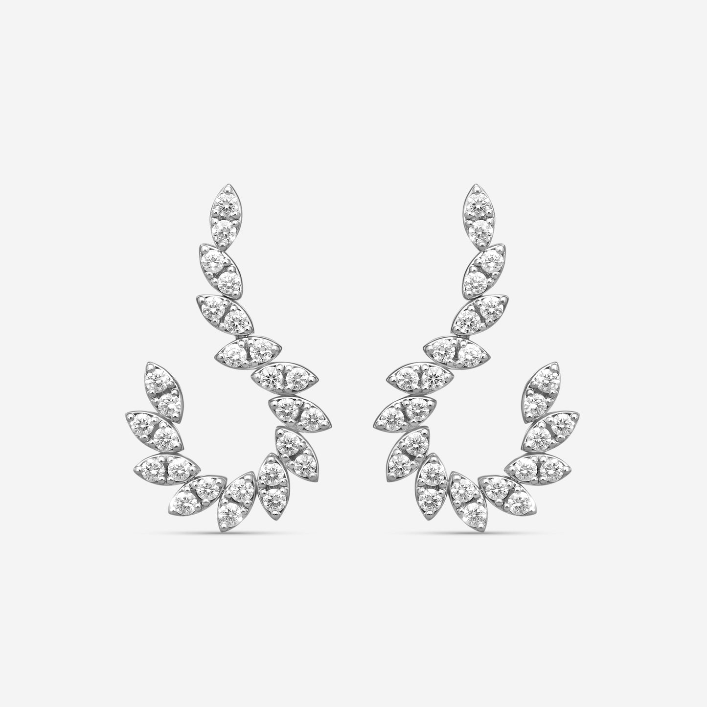 Roberto Coin Marquesa 18K White Gold Diamond Drop Earrings 8882873AWERX