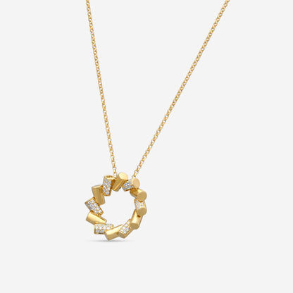 Roberto Coin Domino 18K Yellow Gold Diamond Pendant Necklace