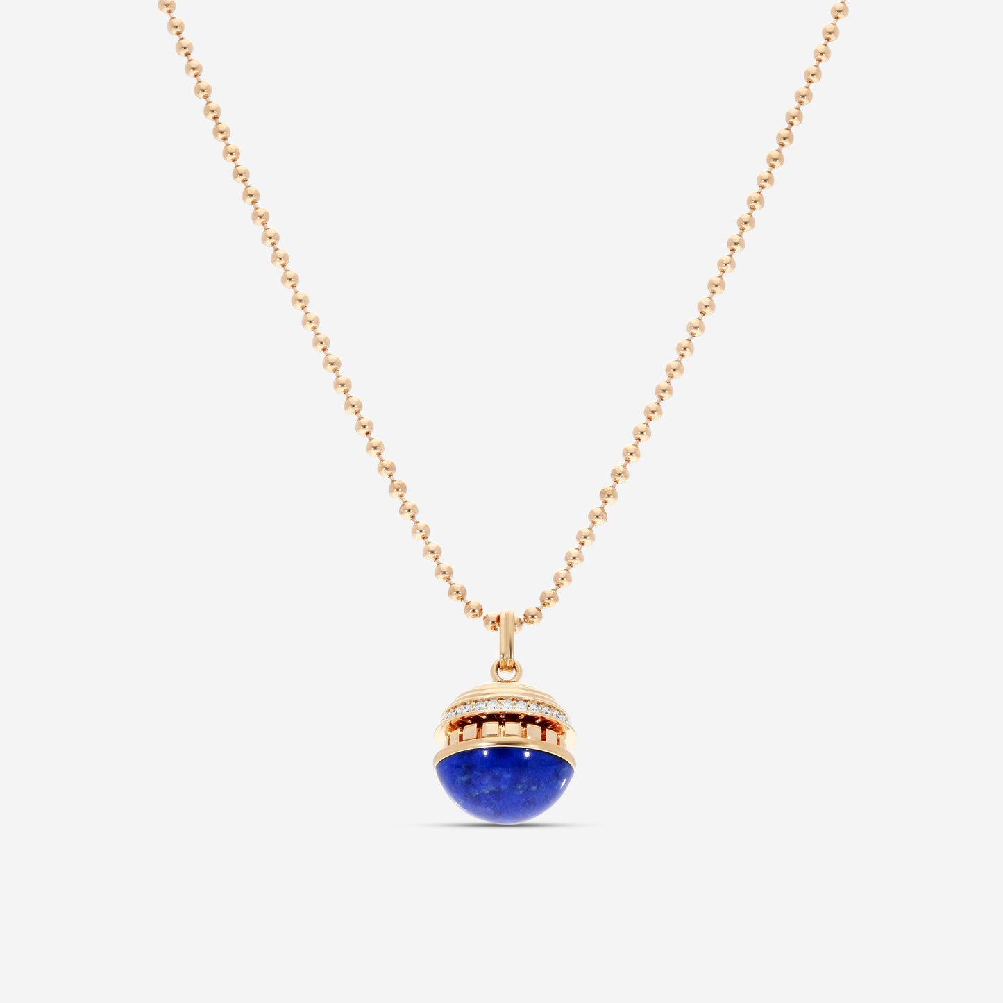 Roberto Coin Mosaic 18K Rose Gold Blue Lapis & Diamond Pendant Necklace 8883552AX17XL