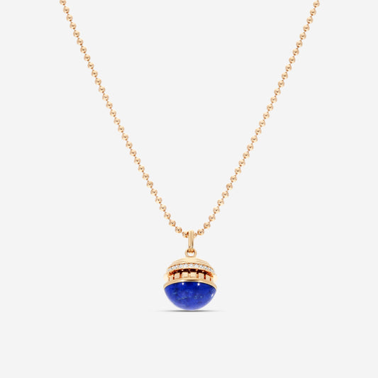 Roberto Coin Mosaic 18K Rose Gold Blue Lapis & Diamond Pendant Necklace 8883552AX17XL