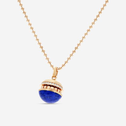 Roberto Coin Mosaic 18K Rose Gold Blue Lapis & Diamond Pendant Necklace 8883552AX17XL