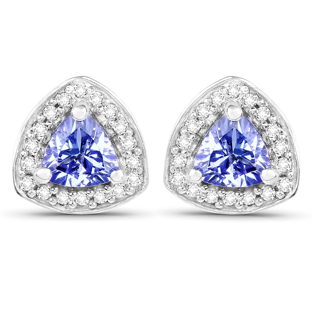 Sterling Silver Tanzanite & White Topaz Ring & Necklace Set