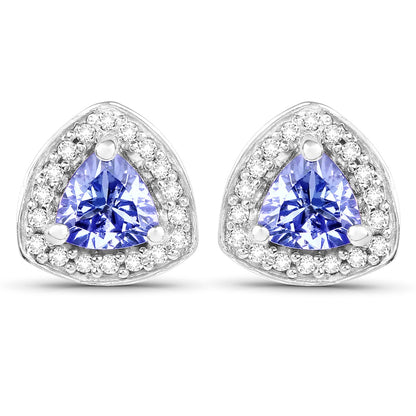 Sterling Silver Tanzanite & White Topaz Ring & Necklace Set