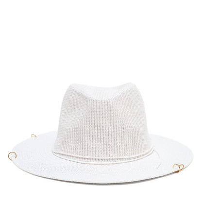 Antonella Double Chain Pierced Hat in White