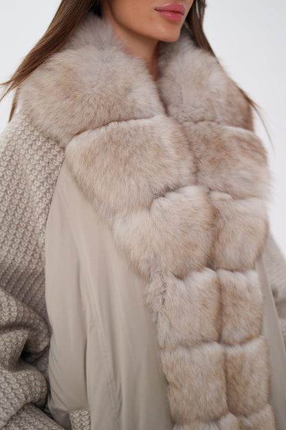 Polar Fox Boucle Down Coat