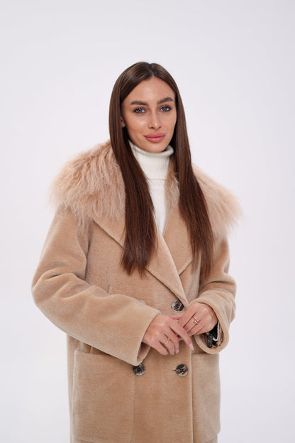 Lama Fur Virgin Wool Coat