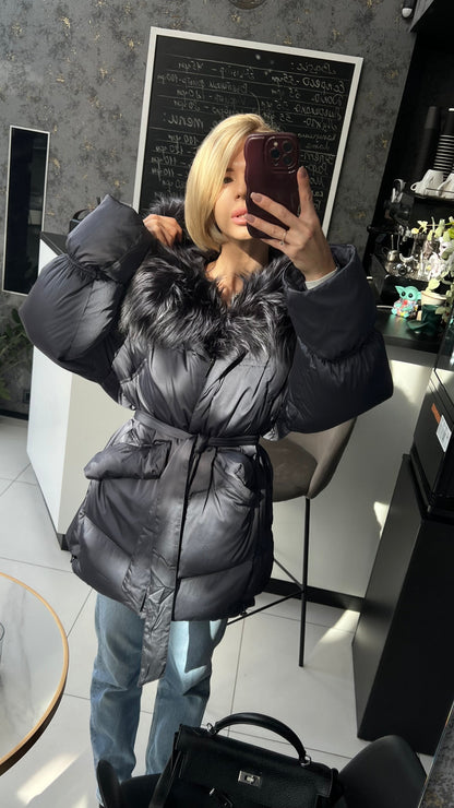 Orchid Genuine Fur Trim Down Parka