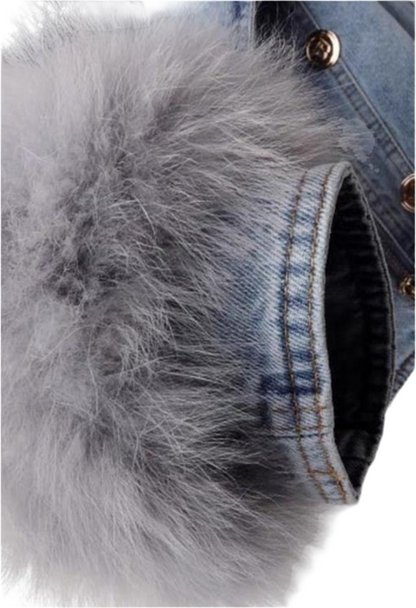 Luxe Denim Fur Trim Jacket - Undeniably LUXE