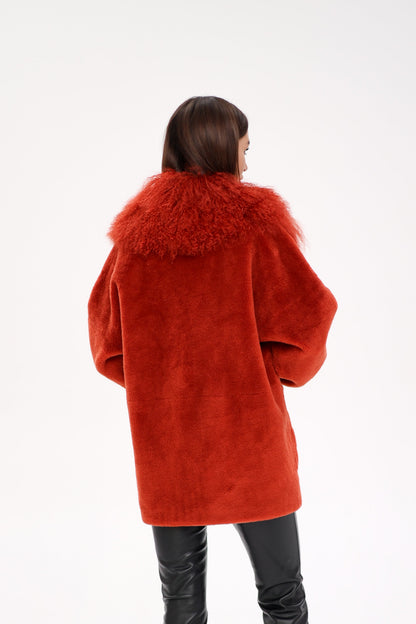 Lama Fur Peruvian Wool Coat