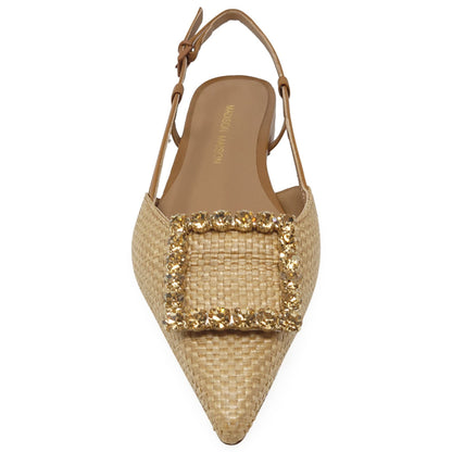 Beige Sling Back Flat