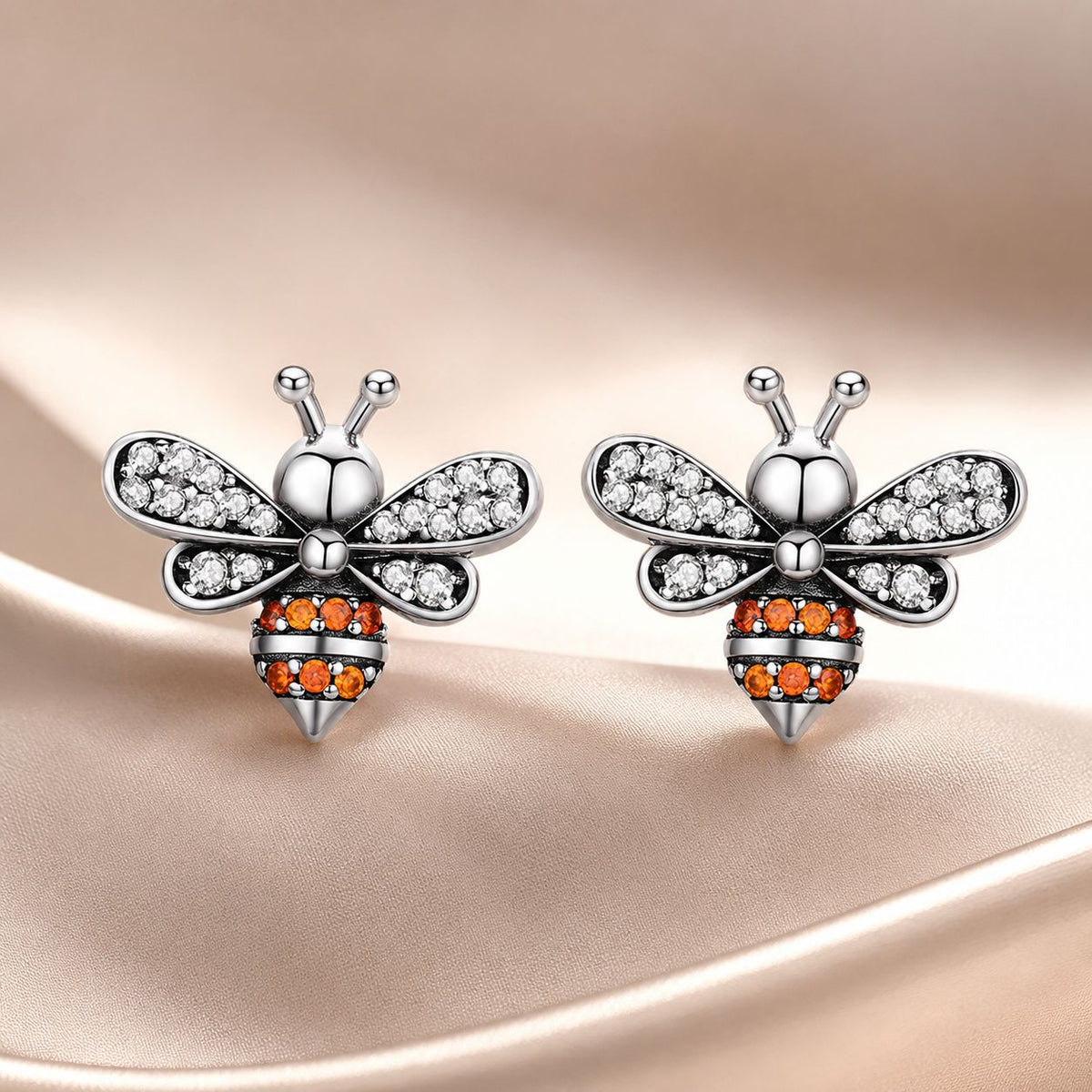 Sterling Silver CZ Pavé Earrings