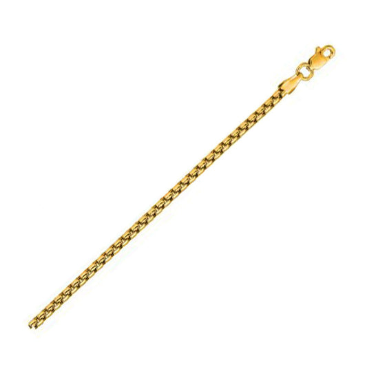 Yellow Gold Round Box Chain Necklace