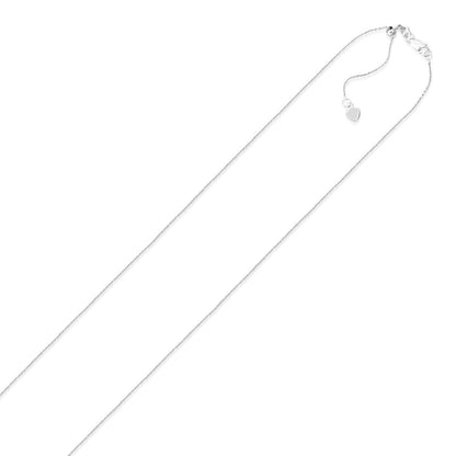 14K White Gold Adjustable Cable Chain
