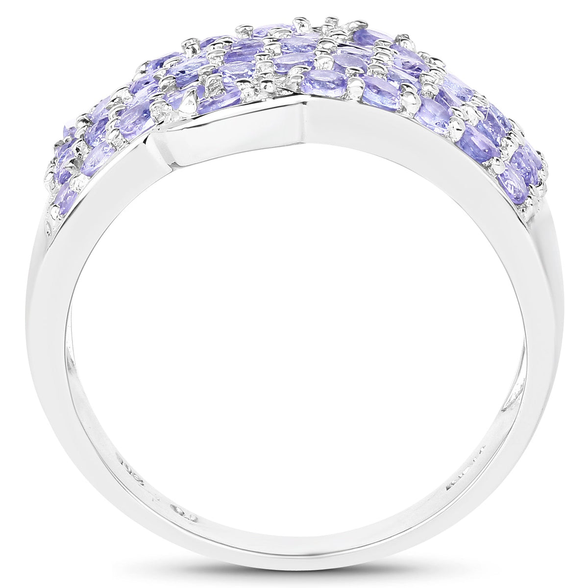 Sterling Silver Tanzanite Cluster Ring
