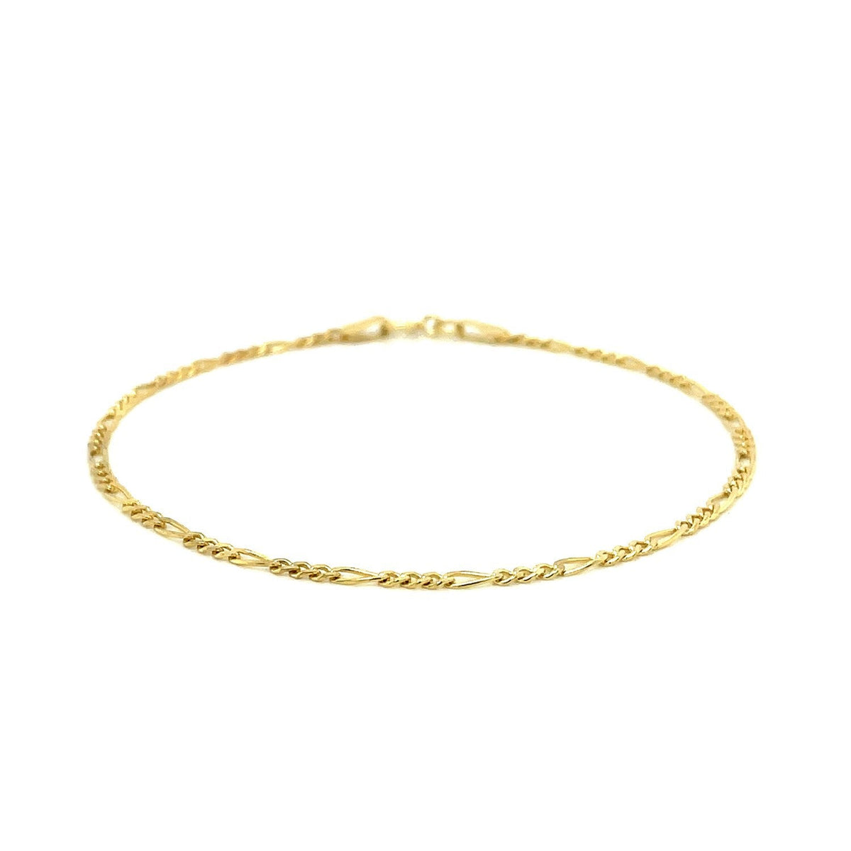 14K Yellow Gold Figaro Anklet