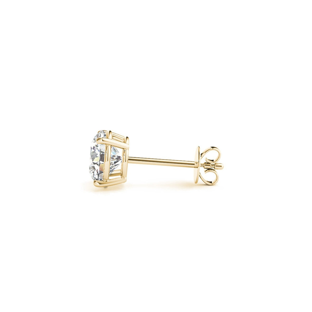 14K Yellow Gold 3 cttw Lab Grown Round Diamond Stud Earrings