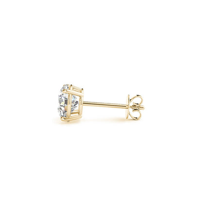 14K Yellow Gold 3 cttw Lab Grown Round Diamond Stud Earrings