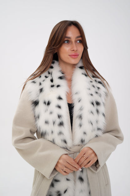 Arctic Fox Virgin Wool Wrap Coat