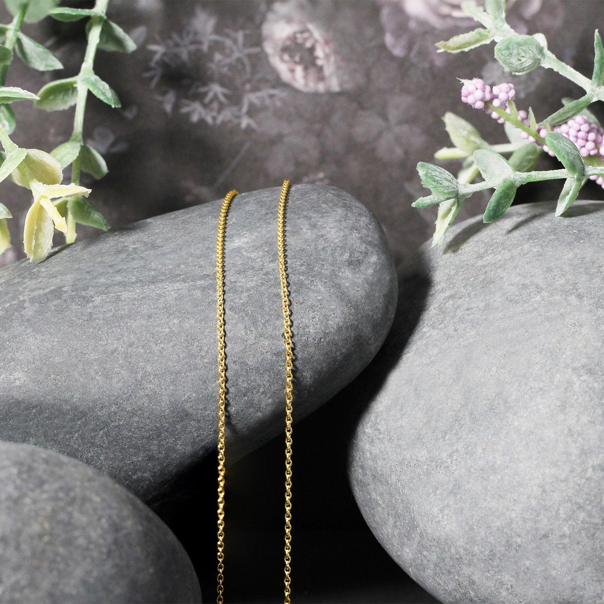 14K Yellow Gold Round Cable Link Chain