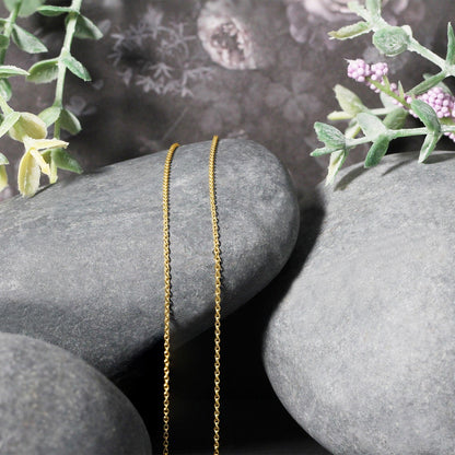 14K Yellow Gold Round Cable Link Chain