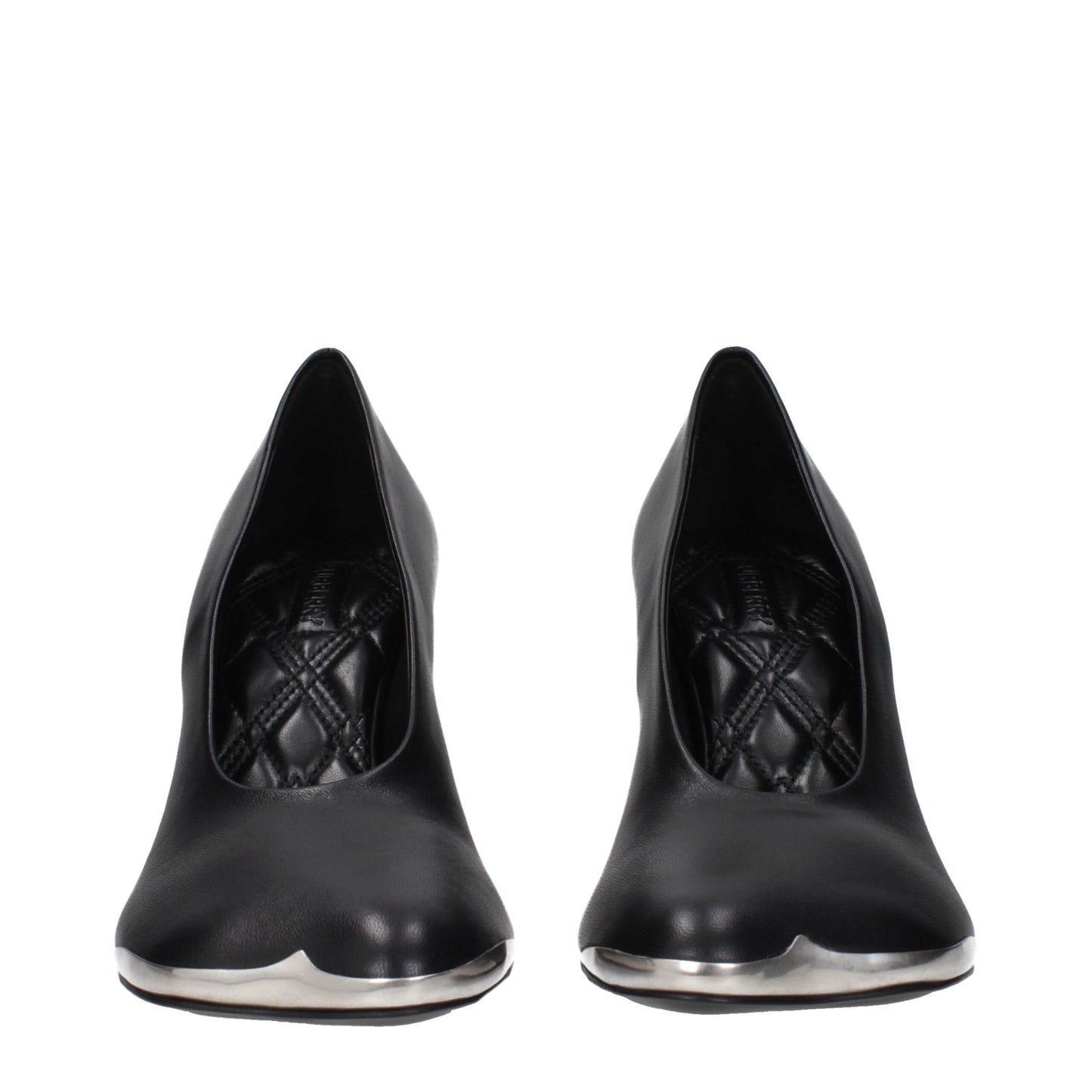Black Leather High Heel Pumps