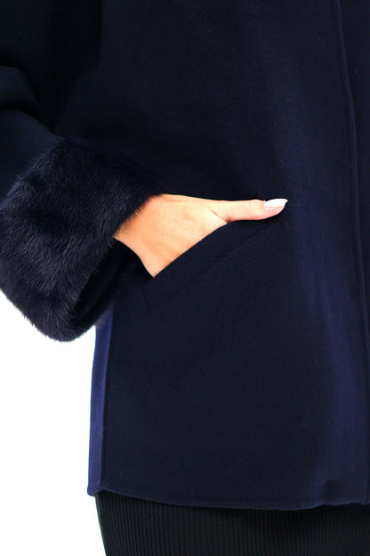 Mink Fur Virgin Wool Coat