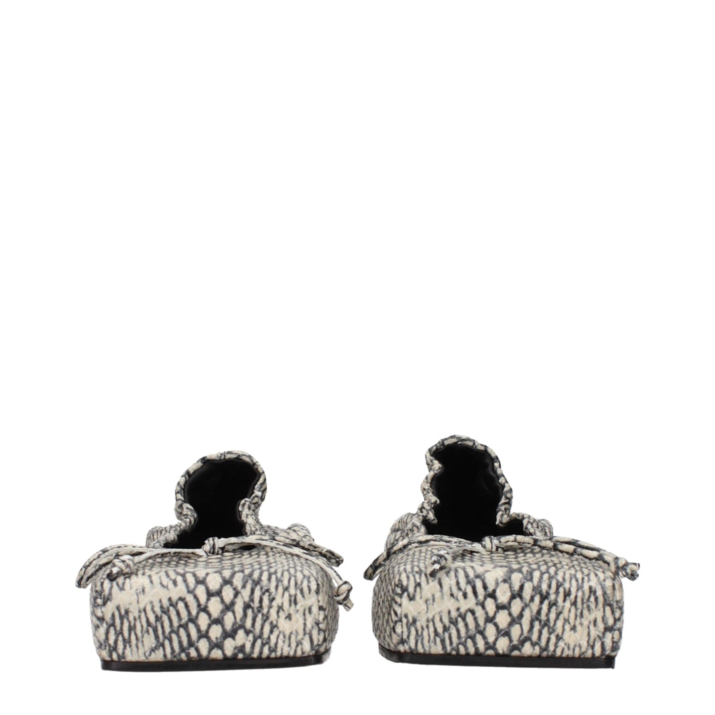 Jacquemus Les Doubles Carrés Beige Snake-Embossed Leather Ballet Flats