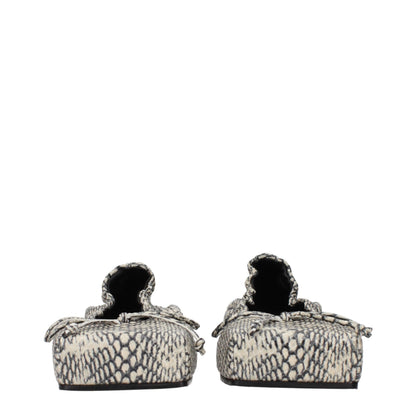Jacquemus Les Doubles Carrés Beige Snake-Embossed Leather Ballet Flats
