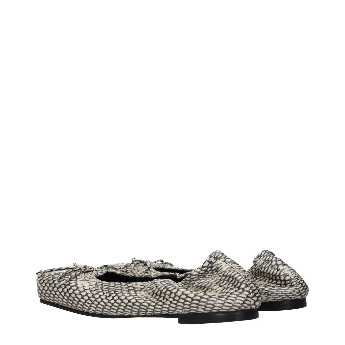 Jacquemus Les Doubles Carrés Beige Snake-Embossed Leather Ballet Flats