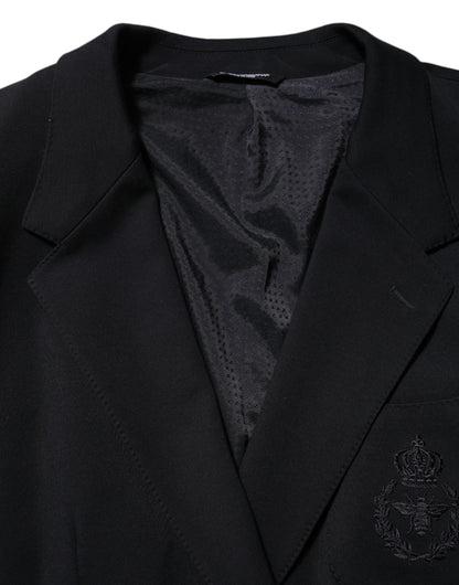 Dolce & Gabbana Dark Blue Viscose 2 Buttons Suit Jacket Blazer