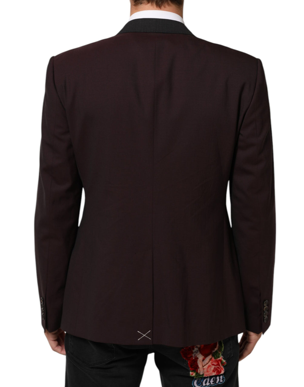 Dolce & Gabbana Maroon Wool Two-Button Blazer