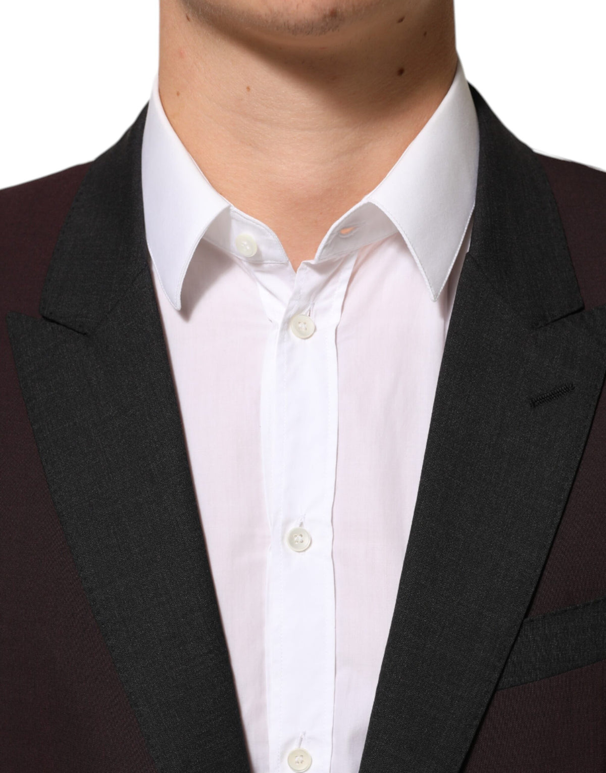 Dolce & Gabbana Maroon Wool Two-Button Blazer