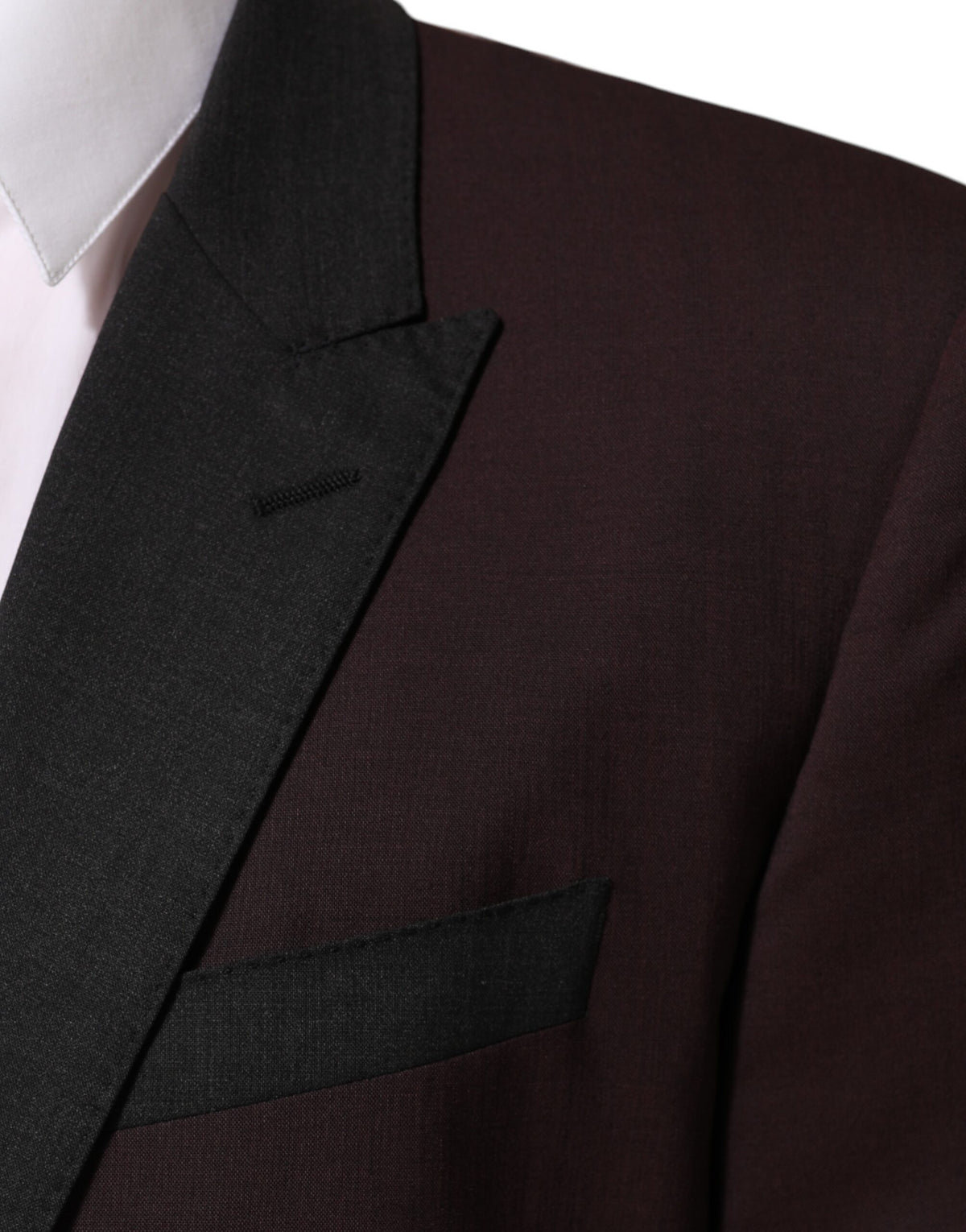 Dolce & Gabbana Maroon Wool Two-Button Blazer