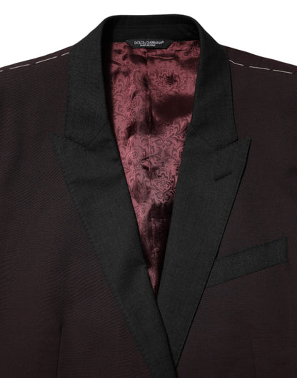 Dolce & Gabbana Maroon Wool Two-Button Blazer
