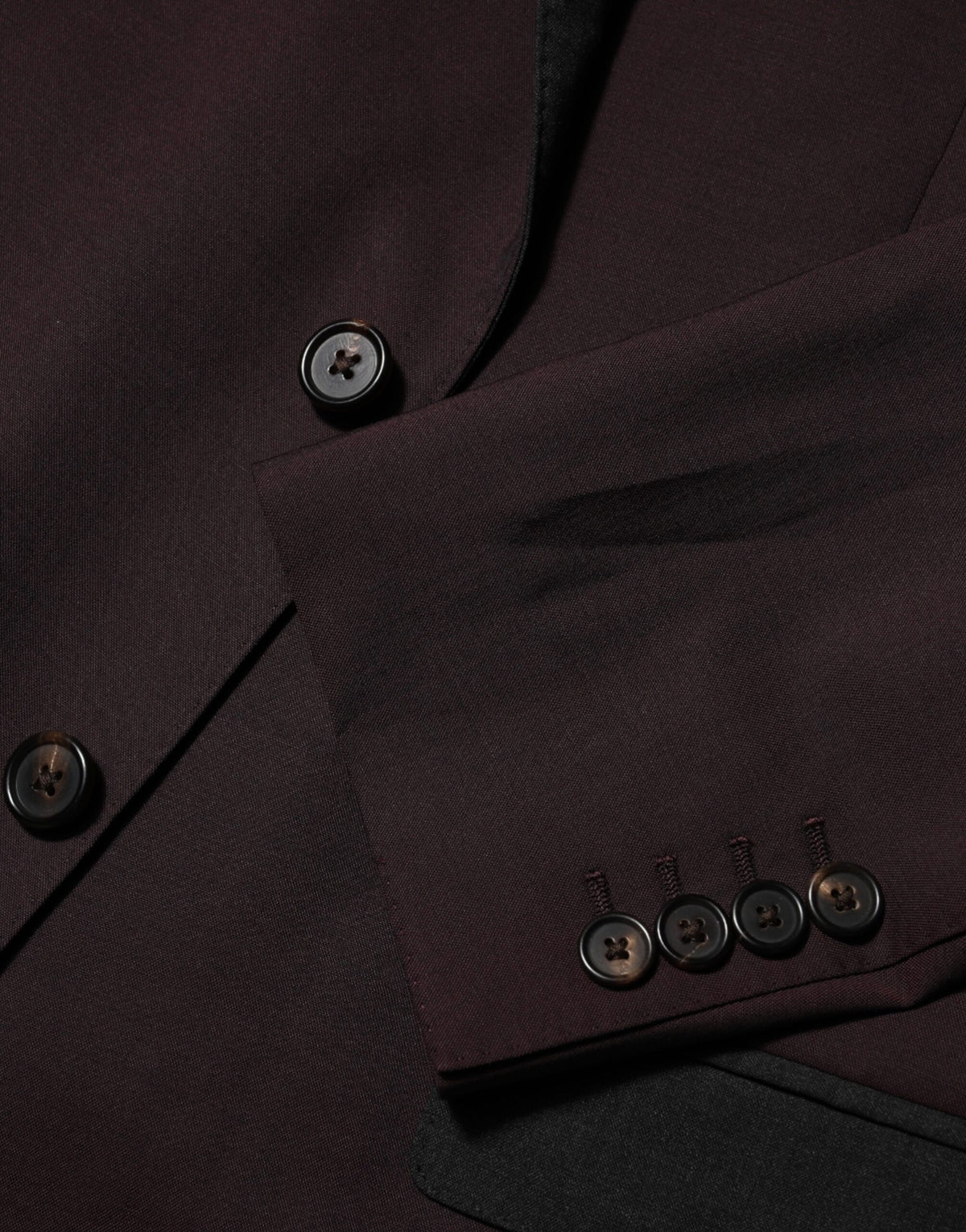 Dolce & Gabbana Maroon Wool Two-Button Blazer