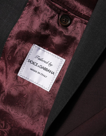 Dolce & Gabbana Maroon Wool Two-Button Blazer