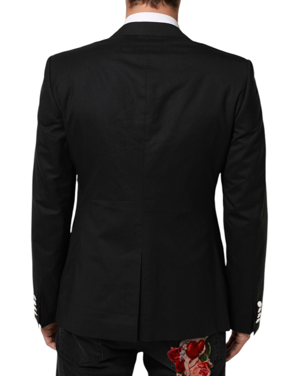 Dolce & Gabbana Black and White Martini Single-Button Blazer